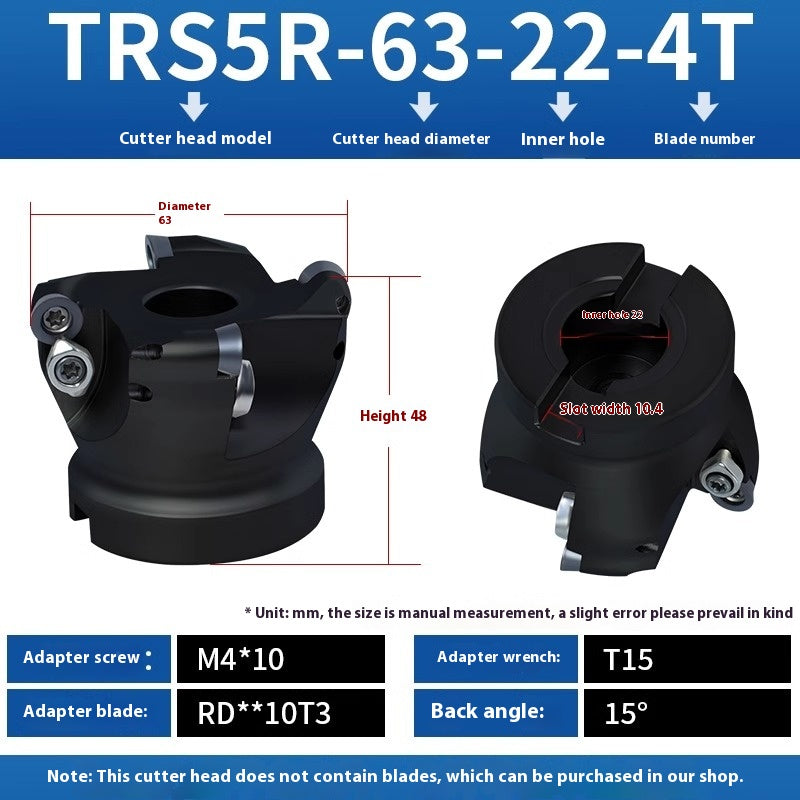 2078-CNC EMR round nose milling cutter head 50R5 plane finishing milling machine cutter head machining center 80/160/63R6 flying cutter head Shandong Denso Pricision Tools Co.,Ltd.
